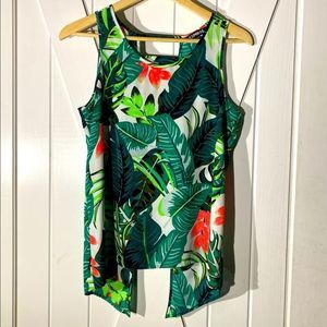 Express Jungle Print Cut-out back Hi-Lo Tank